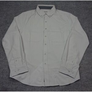 Scottevest Adventurer Shirt Men M Gray Long Sleeve Pockets Quick Dry UPF30